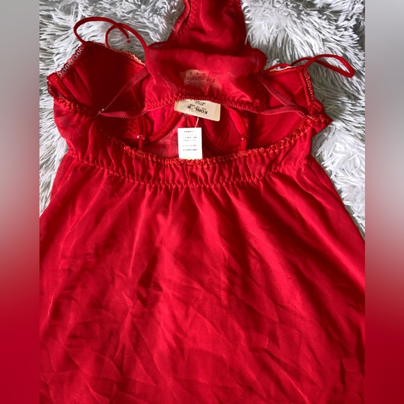 Red front closure babydoll lingerie with thong NWT - Picture 7 of 10